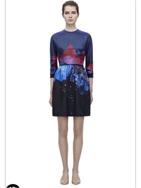 Victoria Beckham Silk Abstract Mini Dress, Size 6
